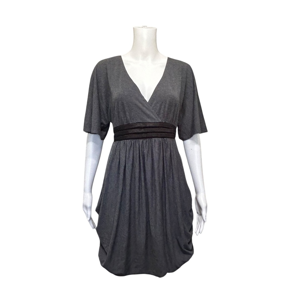 Jolie Gray Bubble Hem Tie Back Pockets Dress Size 12